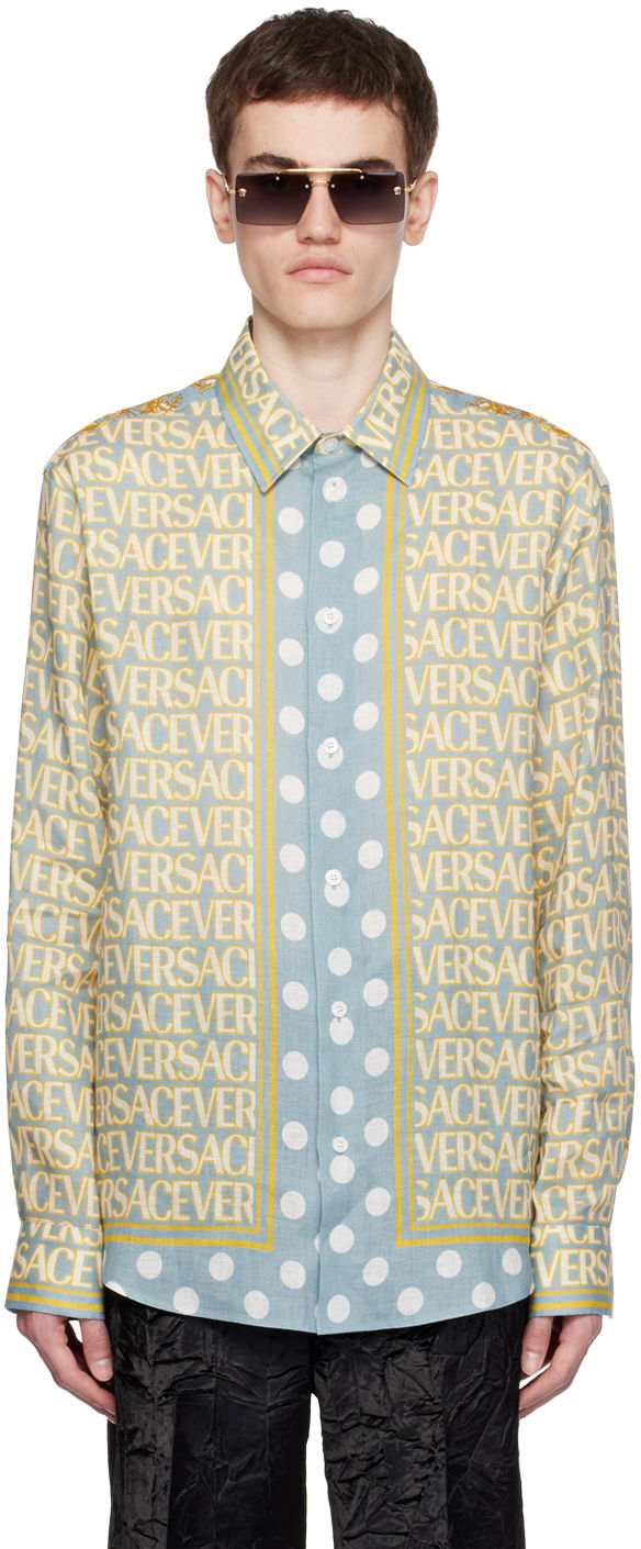 Košeľa Versace Allover Shirt Modrá | 1008565_1A07749, 0