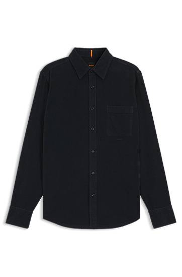 Košeľa BOSS Regular-Fit Corduroy Shirt Navy | 50548976, 0