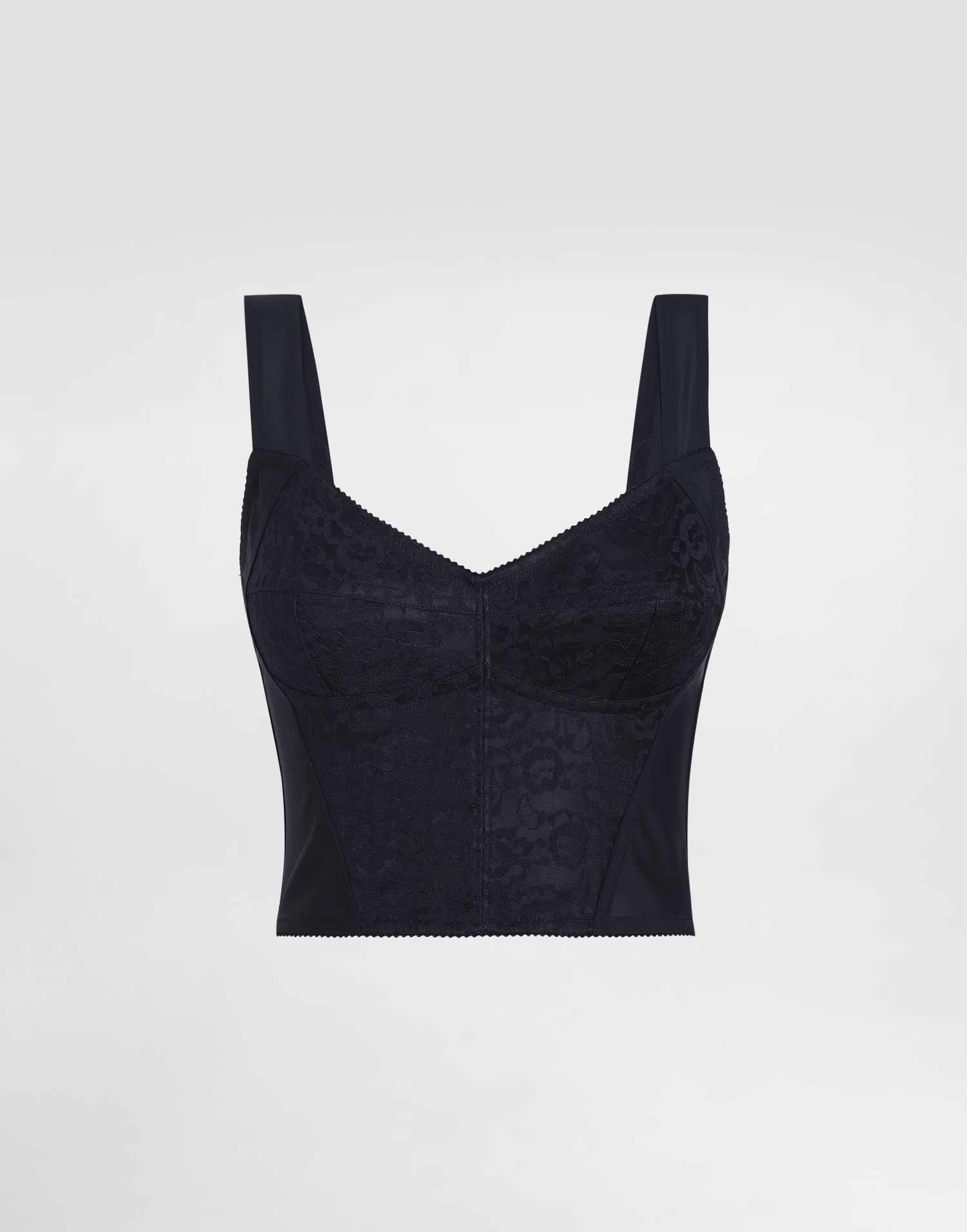 Podprsenka Dolce & Gabbana Dolce & Gabbana Jacquard and Lace Shaper Corset Bustier Top Čierna | F7T19TGDCLQN0000, 0