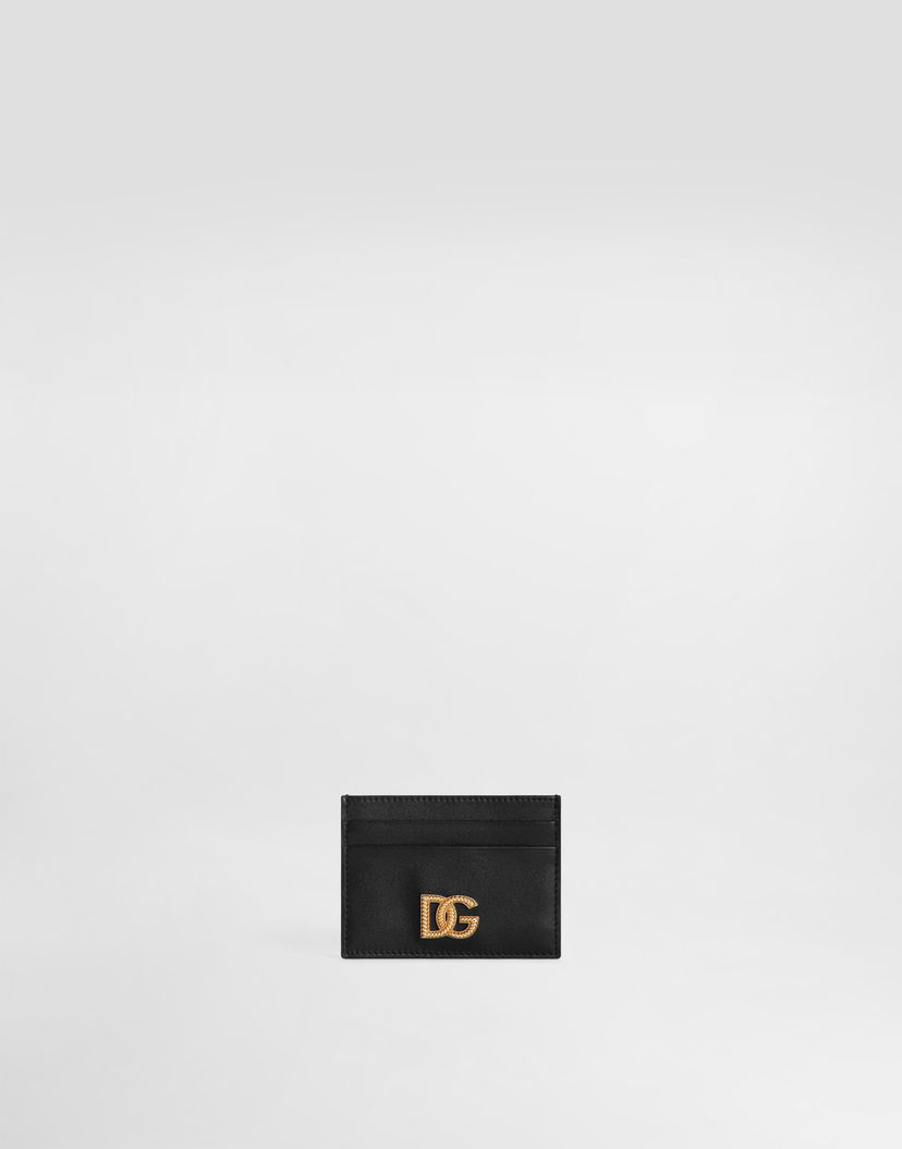 Peňaženka Dolce & Gabbana Woven Dg Logo Leather Card Holder Čierna | BI0330AK27480999
