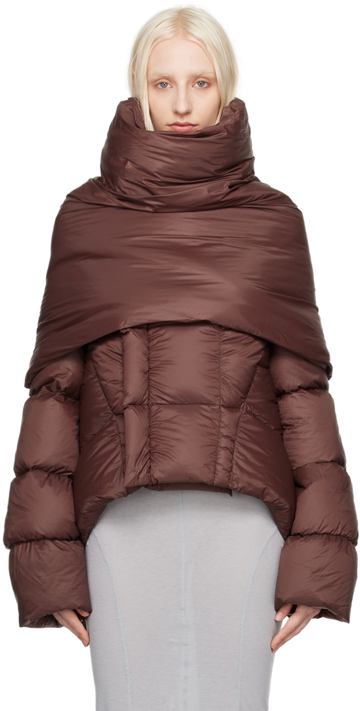Oblečenie Rick Owens Brown Porterville Cowl Scarf Hnedá | RP02D3443 NP, 0