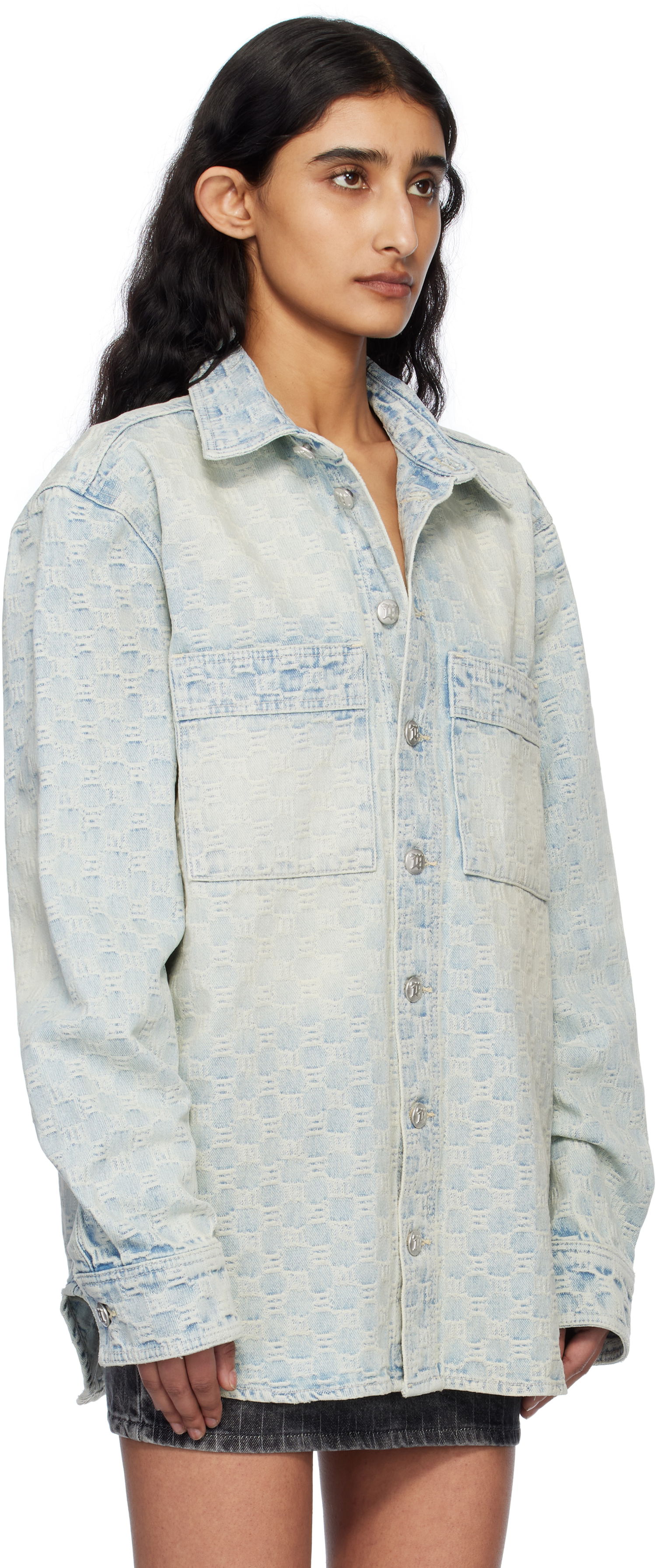 Košeľa MISBHV MISBHV Monogram Ocean Washed Denim Overshirt Modrá | 250W410, 1