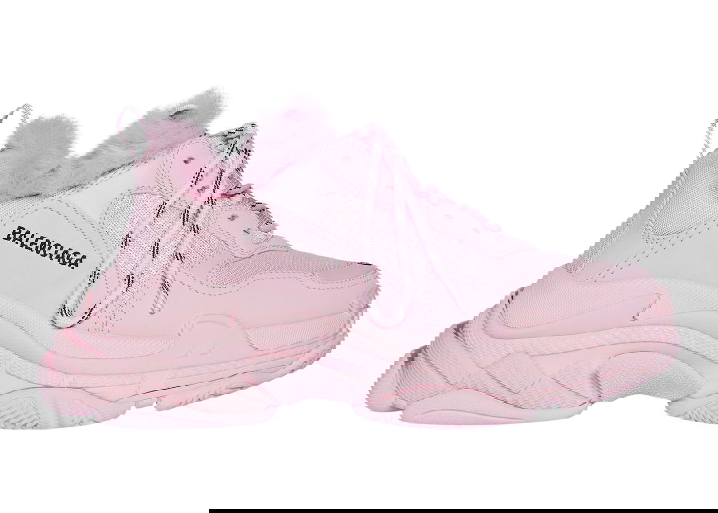 Tenisky a topánky Balenciaga Triple S Fake Fur Pink W Ružová | 668562W3CQ55000, 0