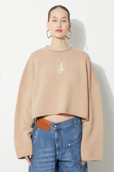 Sveter JW Anderson JW Anderson Cropped Anchor Jumper Béžová | KW1121.YN0264.132, 0