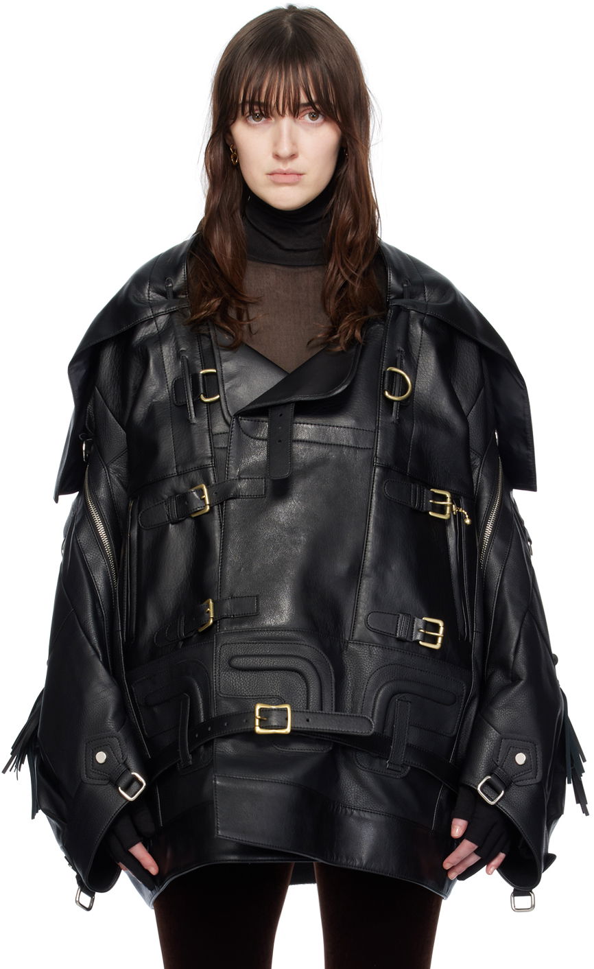 Bunda Junya Watanabe Fringed Faux-Leather Jacket Čierna | JL-J006-051, 0