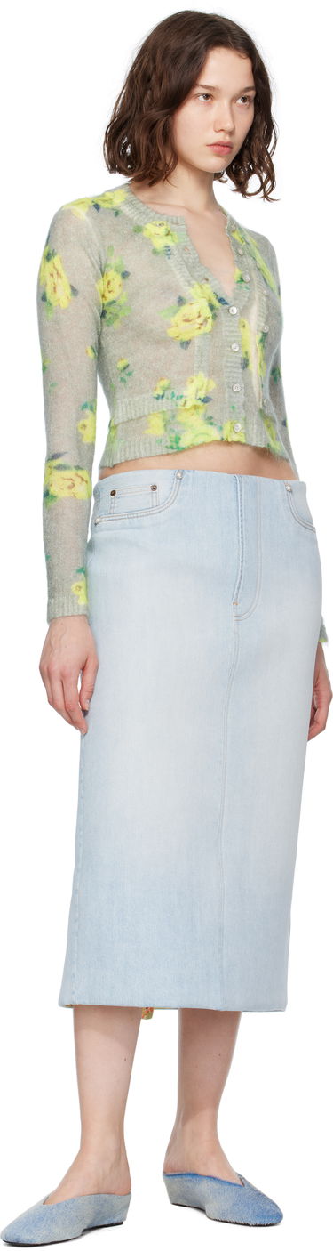 Sveter Acne Studios Acne Studios Layered Mohair Floral Cardigan Zelené | A60570-, 3