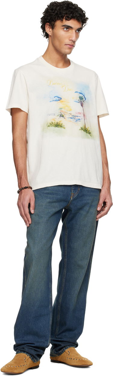 Tričko ISABEL MARANT Isabel Marant Honore Beach Graphic Print T-shirt Biela | TS0052HB-D1N08H, 3