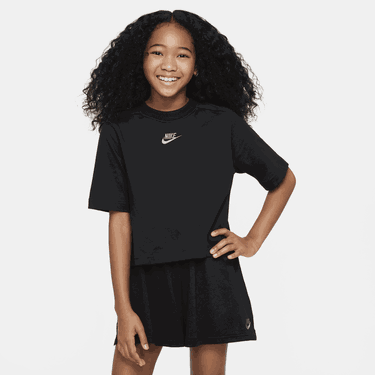 Crop Top Nike Nike Sportswear Cropped Short Sleeve T-Shirt Čierna | FN8589-010, 4
