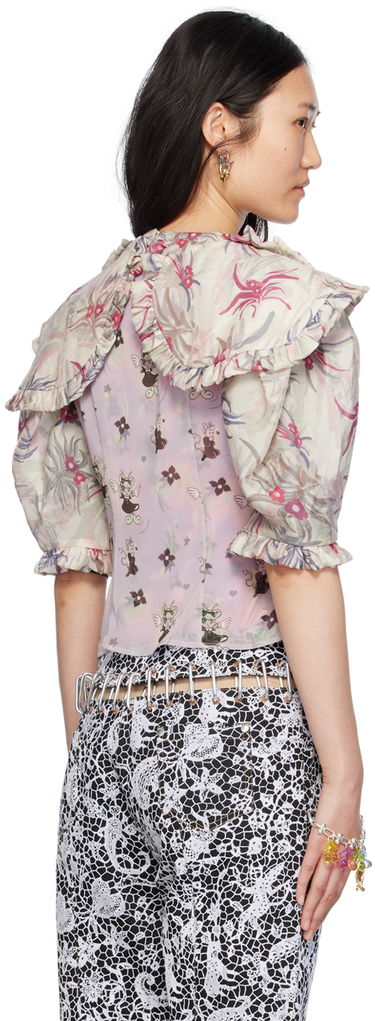 Košeľa Chopova Lowena Floral Print Blouse With Large Collar Fialová | 2215, 2