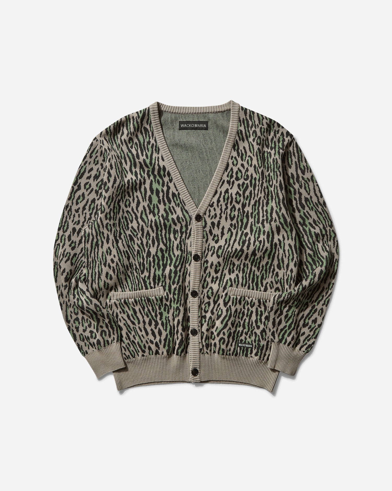 Sveter WACKO MARIA Leopard Jacquard Cardigan Béžová | 25SS-WMK-KN28 GRAY, 0