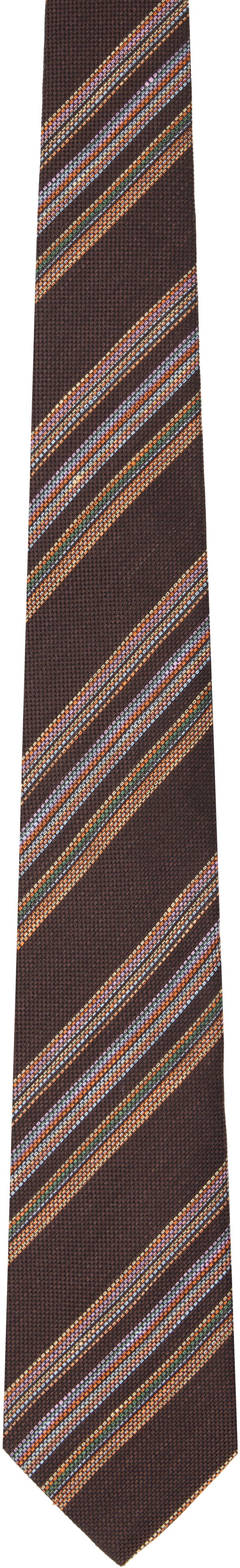 Šál Paul Smith Paul Smith Linen-Silk Block Stripe Tie Hnedá | M1A-0TIE-P41444-68, 0