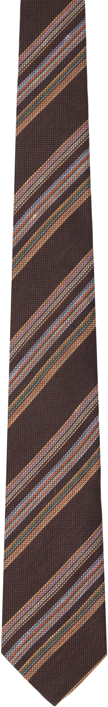 Šál Paul Smith Paul Smith Linen-Silk Block Stripe Tie Hnedá | M1A-0TIE-P41444-68, 0