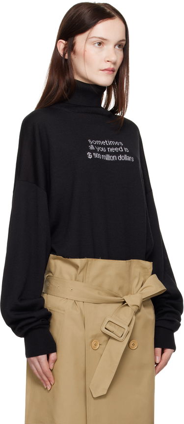 Sveter VETEMENTS VETEMENTS '500 Million Dollars' Turtleneck Sweater Čierna | UA66KN180B, 1