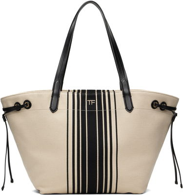 Tote bag Tom Ford TOM FORD Large Striped Tote Béžová | L1876-TCN056G, 0