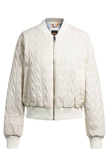 Bomber bunda BOSS BOSS Bomber Jacket with Chevron Quilting Biela | 50531026, 0