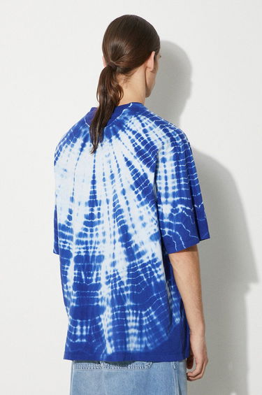Tričko Marcelo Burlon Marcelo Burlon Soundwaves Tie-Dye T-Shirt Modrá | CMAA054S24JER0044501, 2