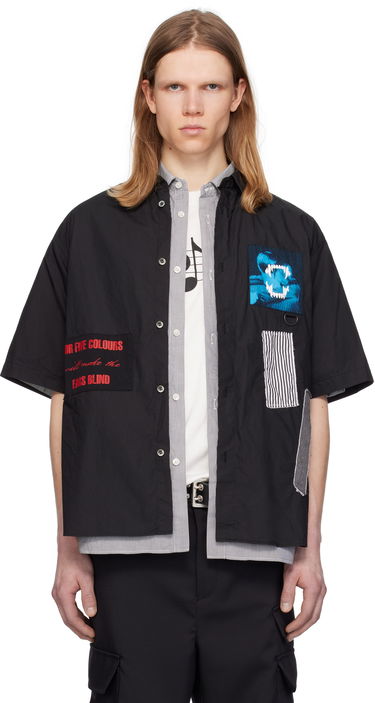 Košeľa UNDERCOVER UNDERCOVER Reconstructed Patchwork Shirt Čierna | UP1E4407-1, 0