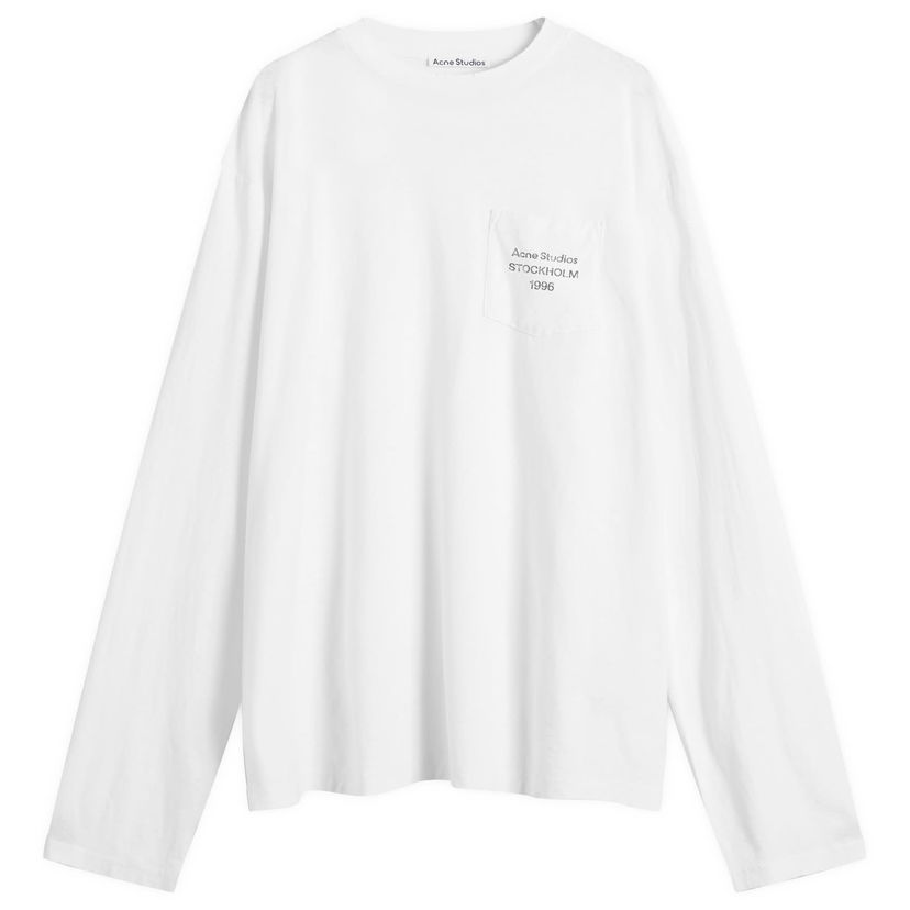 Tričko Acne Studios Long Sleeve 1996 Logo Pocket T-Shirt Biela | CL0441-183