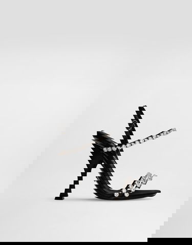 Tenisky a topánky Dolce & Gabbana Dolce & Gabbana Rhinestone Chain Heeled Sandals Čierna | CR1925AT3998S488, 0