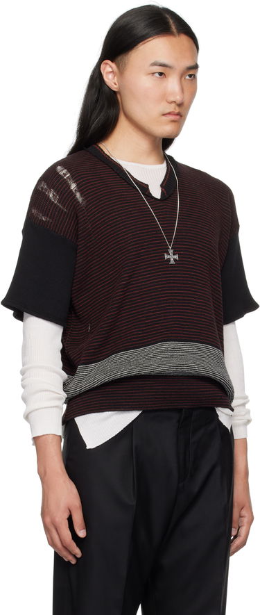 Sveter Enfants Riches Déprimés Enfants Riches Déprimés Here Comes Alice Aged V-Neck Sweater Červená | 080-237, 1