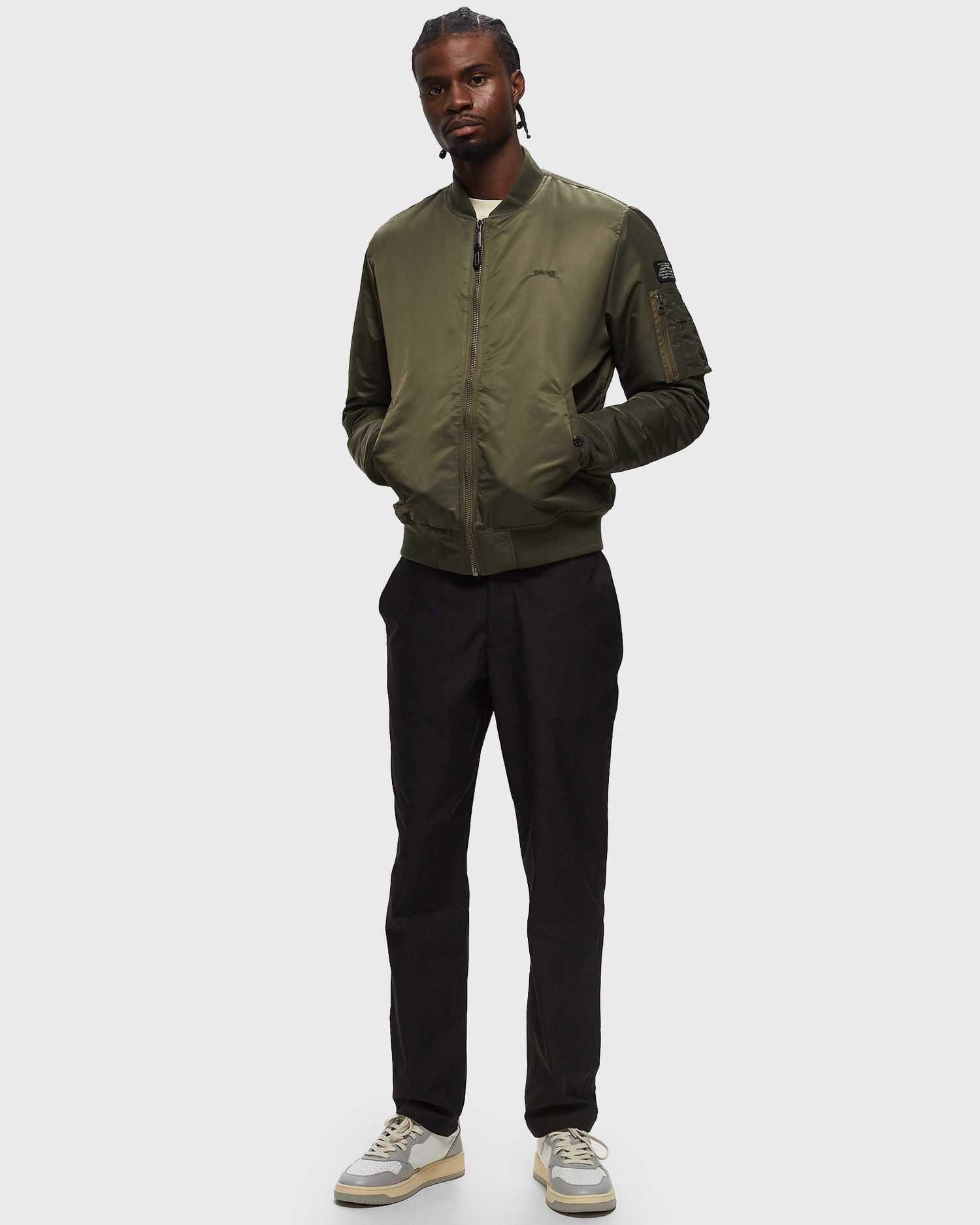 Bomber bunda Schott NYC BOMBER JACKET Zelené | AIRFORCERS-ARMY-KAKI, 1