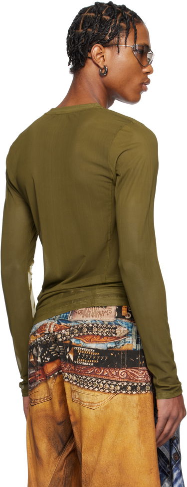 Tričko Acne Studios Acne Studios Sprayed Logo Long Sleeve T-Shirt Zelené | BL0410-, 2