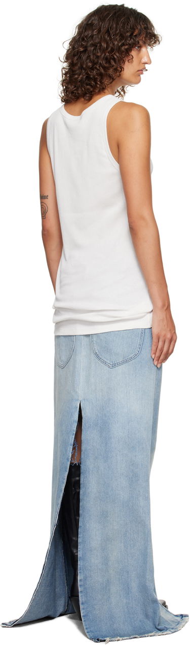 Tielko Ann Demeulemeester Ann Demeulemeester Seva Ribbed Tank Top Biela | 2520-W-JTO20-FA659-003, 2