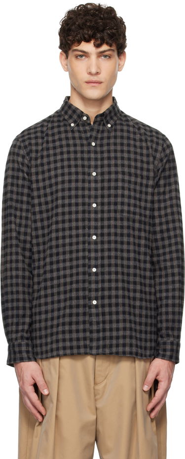 Košeľa BEAMS BEAMS PLUS Button-Down Gingham Check Shaggy Shirt Šedá | 38110244139, 0