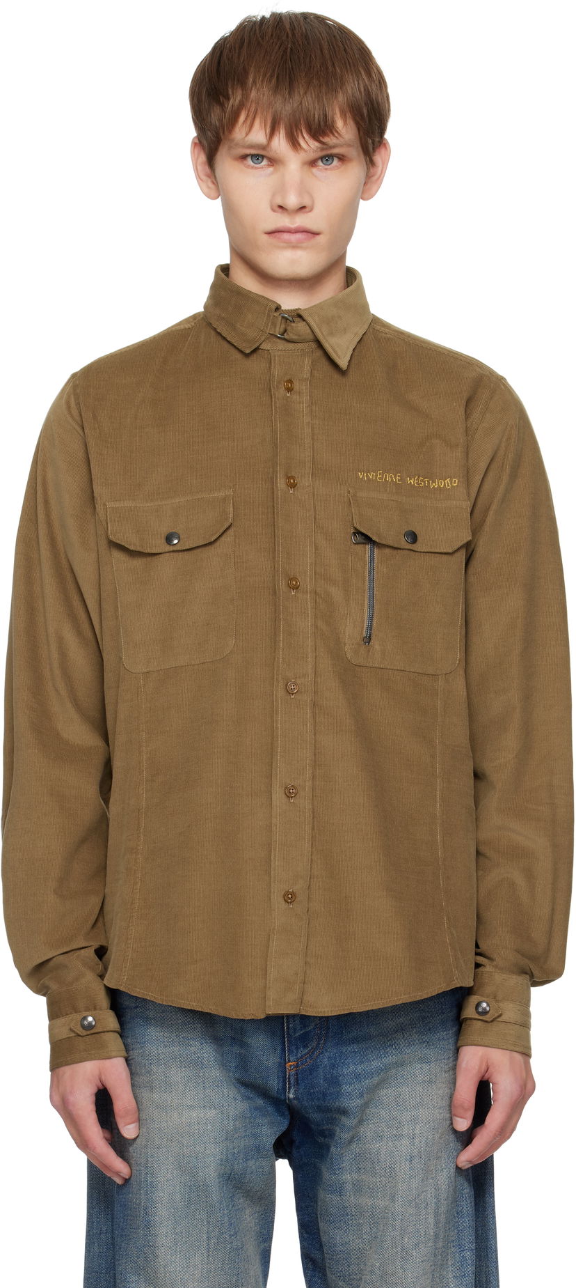Košeľa Vivienne Westwood Vivienne Westwood Corduroy Button-Up Shirt Hnedá | 24010042-W0186-