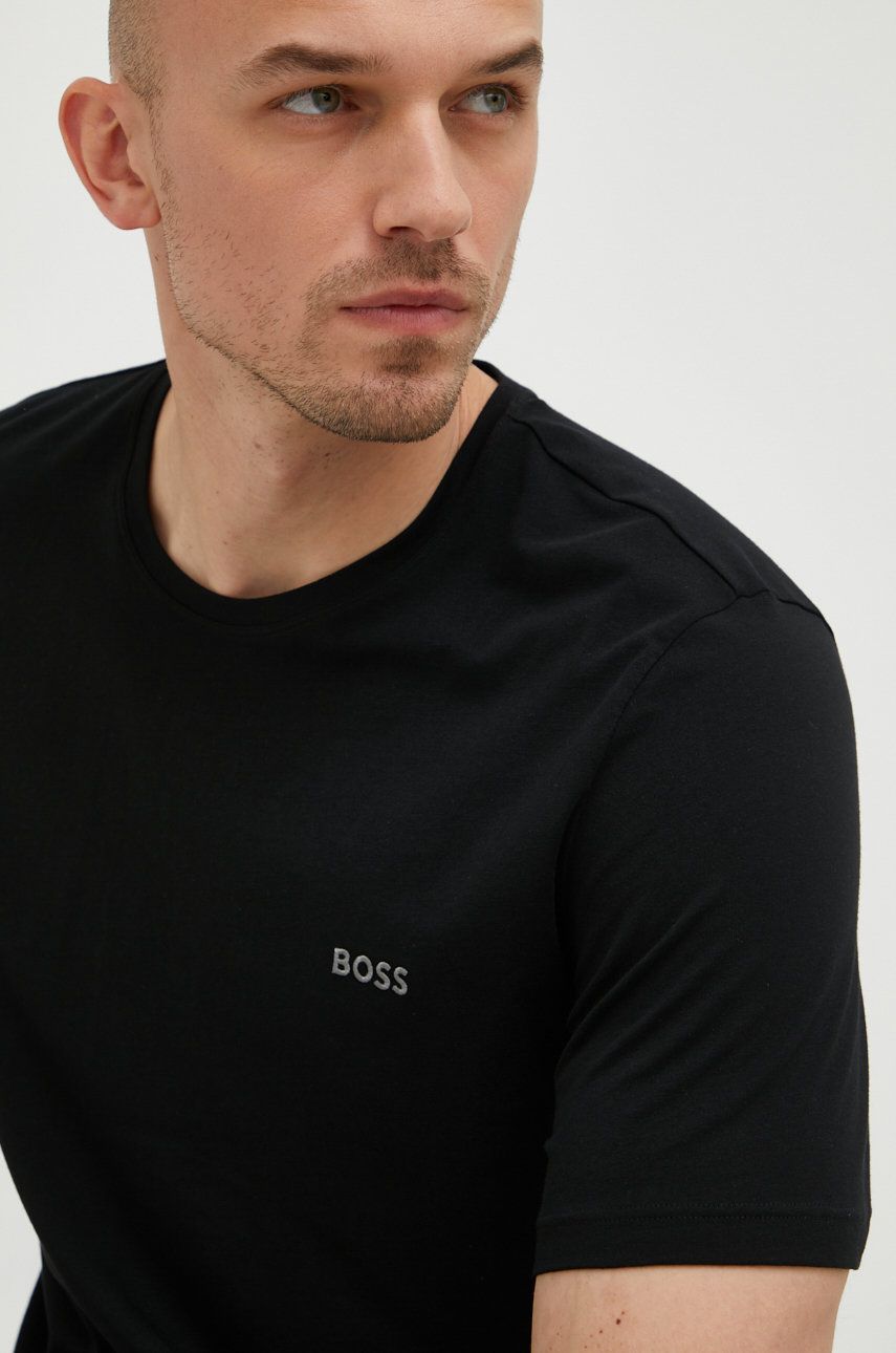 Tričko BOSS Strech Cotton T-Shirt Čierna | 50469550, 0