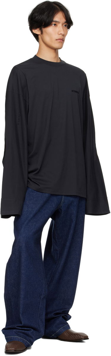 Tričko VETEMENTS VETEMENTS Logo Cut-Up Longsleeve T-Shirt Čierna | UH76LS580B, 3