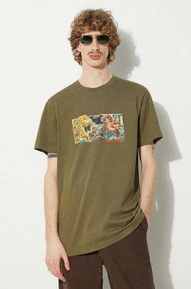 Tričko Maharishi Tiger Vs. Samurai Graphic T-Shirt Zelené | 1079.OLIVE, 0