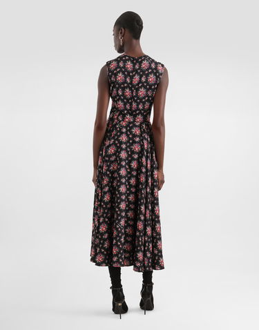 Šaty Dolce & Gabbana Dolce & Gabbana Small Flower Bouquets-print Sleeveless Gathered Neck Charmeuse Midi Dress Rôznofarebný | F60H2TFSA78HN5XK, 2
