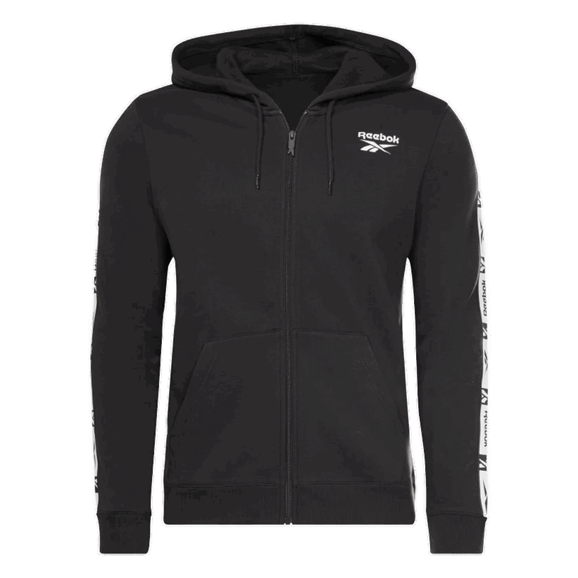 Mikina Reebok Identity Tape Zip Up Hoodie Čierna | HH8737