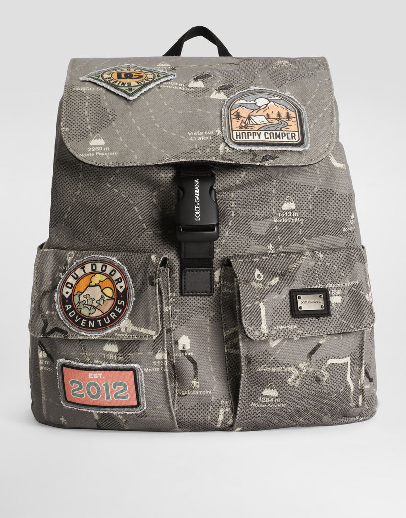Batoh Dolce & Gabbana Dolce & Gabbana Printed Canvas Backpack Šedá | EM0120AY219HH5RJ