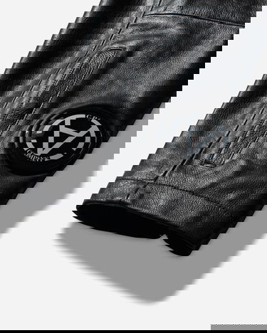 Bunda C.P. Company Slam Jam Leather Mille Jacket with Goggle Hood Čierna | 19CSOW700S 001, 6