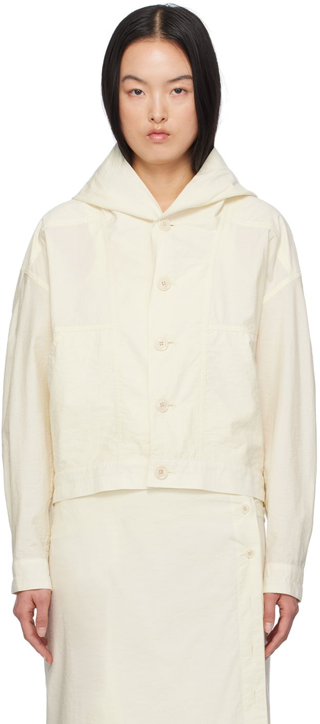 Bunda LEMAIRE LEMAIRE Women's Hooded Button-Up Jacket Biela | OW1067 LF1234, 0