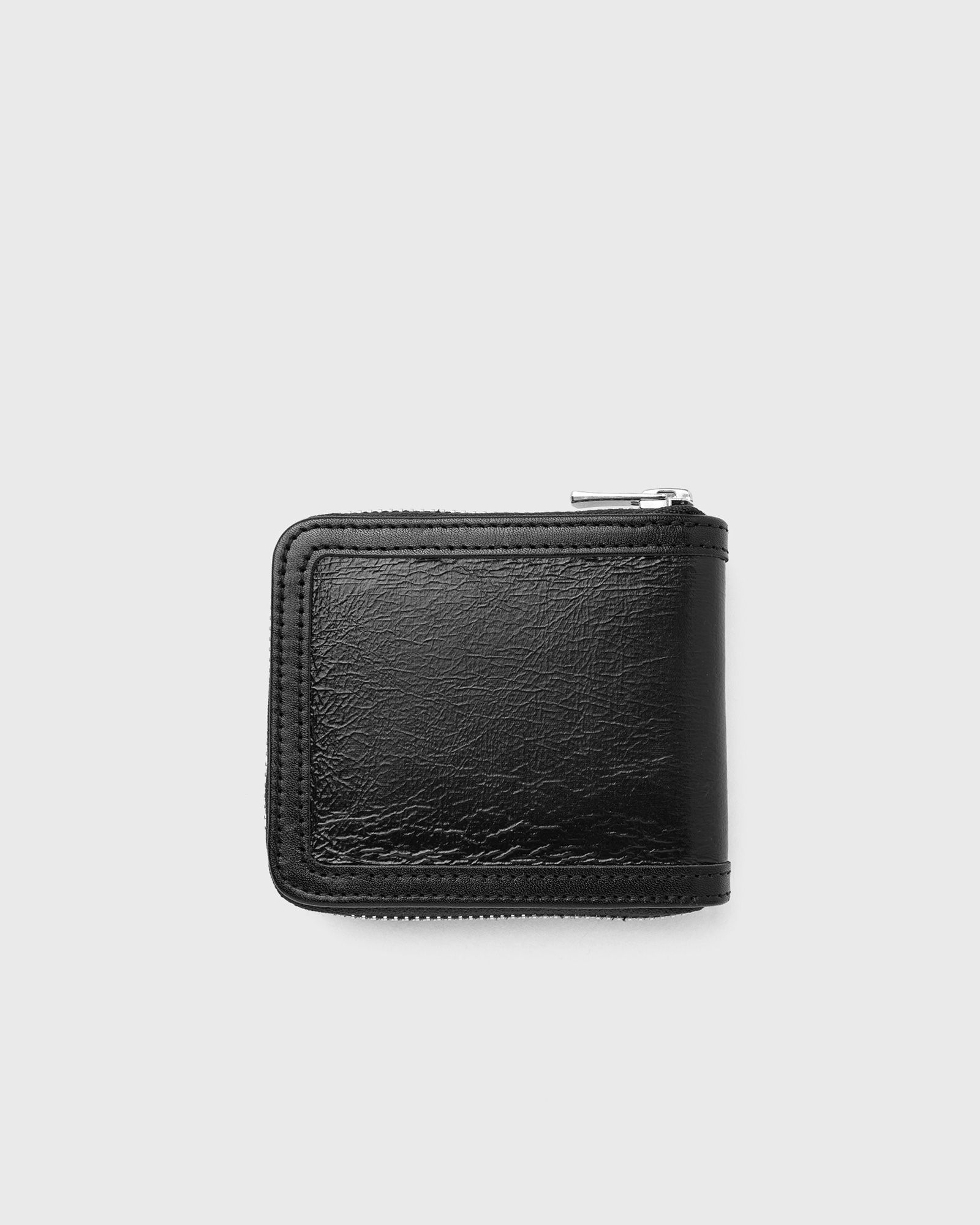 Black Leather Zip Wallet