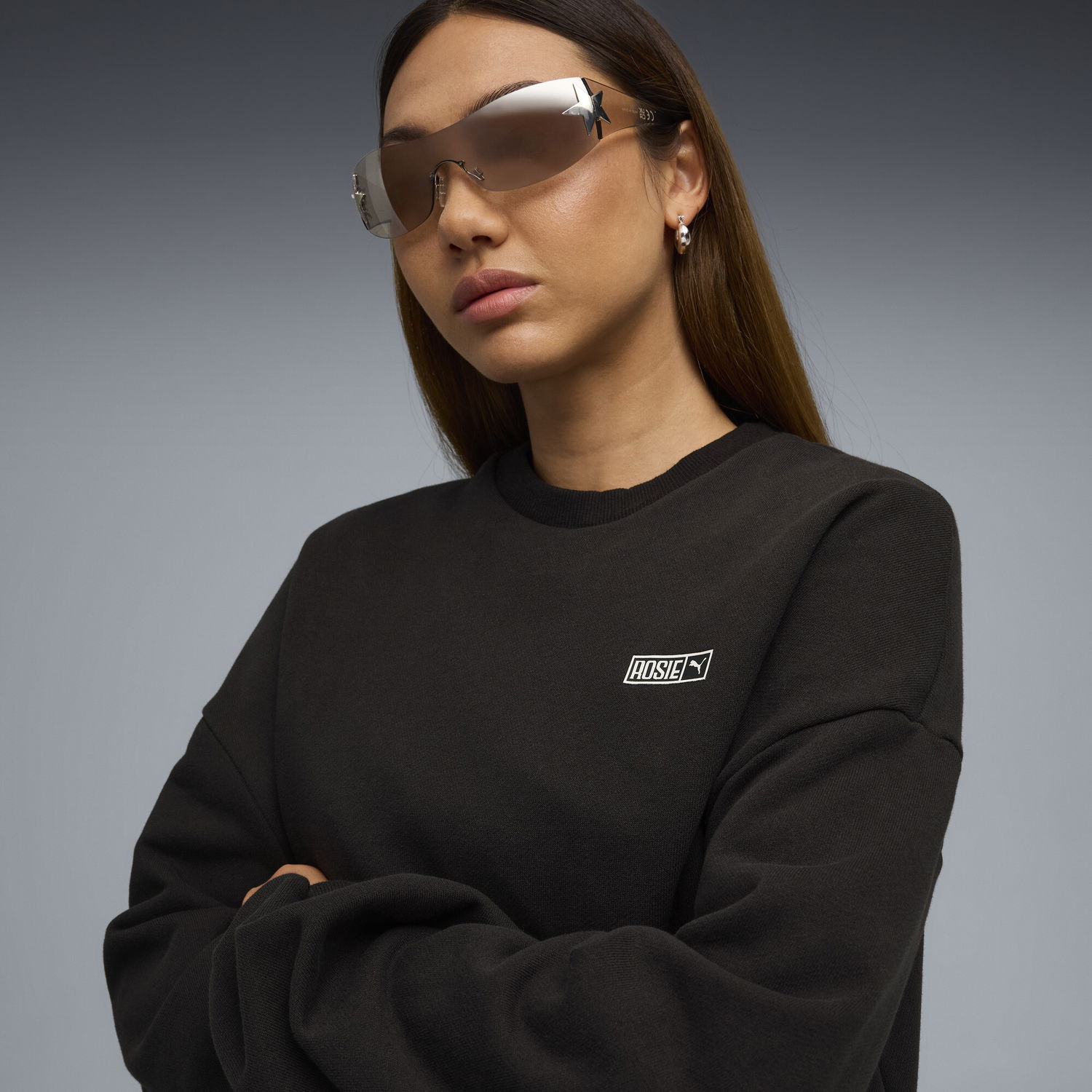 Mikina Puma PUMA x ROSÉ Oversized Sweatshirt Čierna | 633803_01, 1