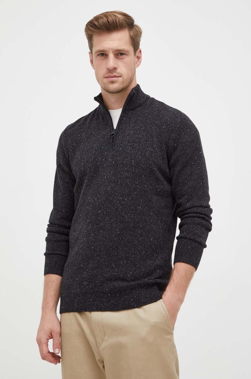 Sveter Barbour Sweater With Half Zipper Čierna | MKN1187, 0