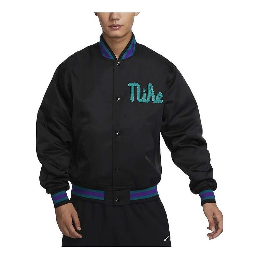 Bomber bunda Nike Loose Satin Jacket Čierna | FQ7970-010