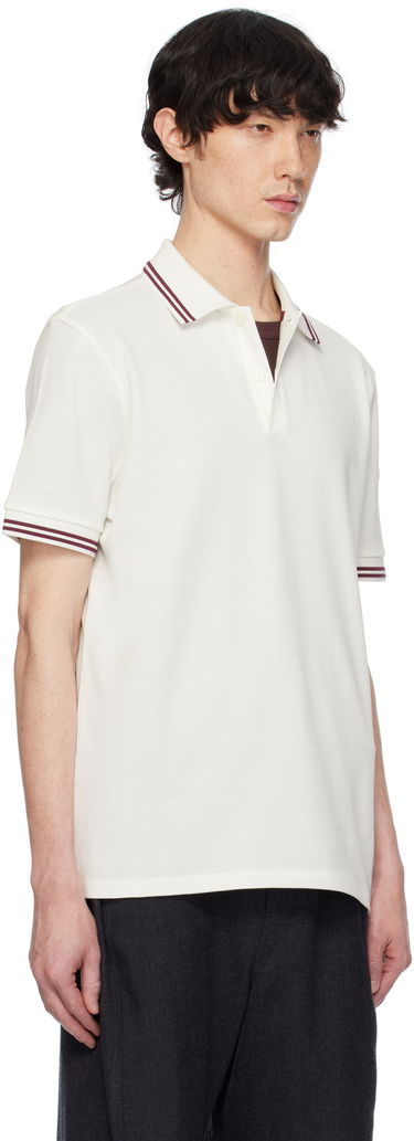 Polo tričko Moncler Moncler Cotton Piquet Polo with Striped Trim Biela | K10918A0000789A16, 1