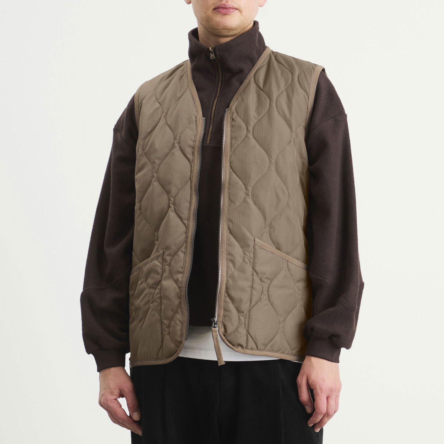 Vesta TAION Military Quilted Zip Vest Béžová | TAION-001ZML-1-DKH, 0