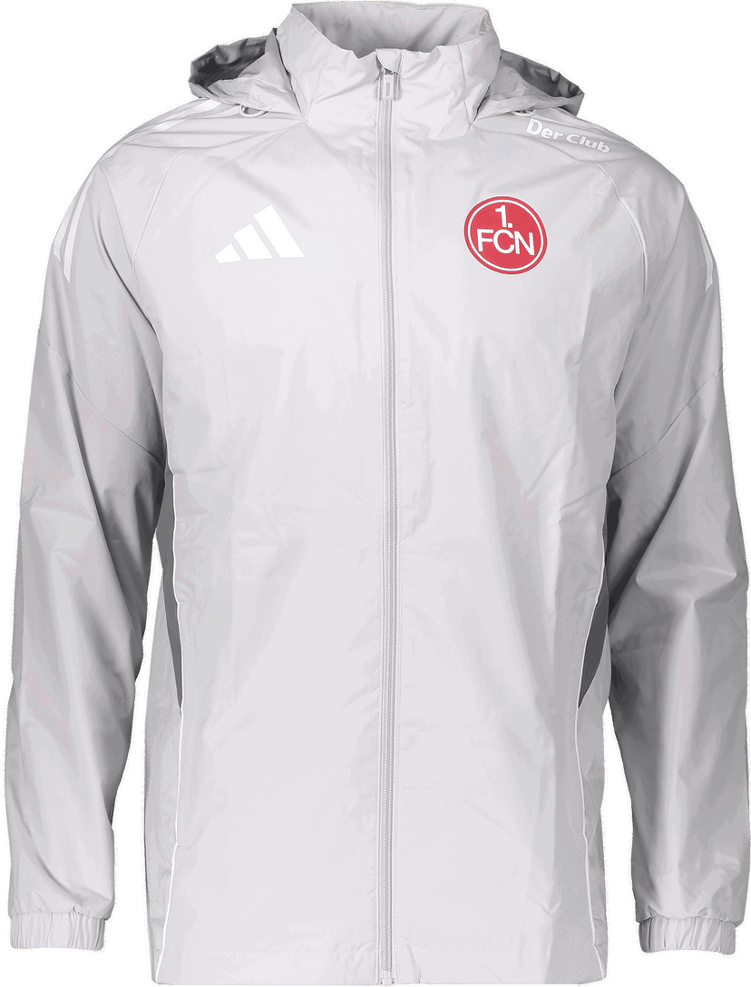 Pláštenka adidas Originals 1. FC Nürnberg Hooded Rain Jacket Šedá | 6fcnji8961