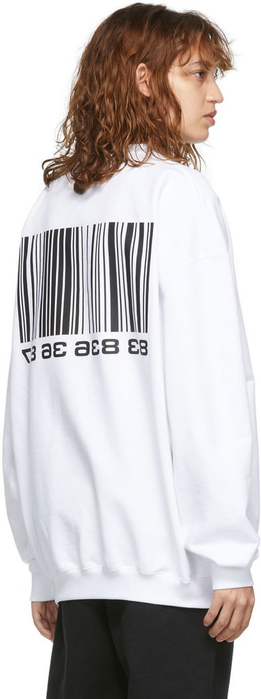 Mikina VETEMENTS VTMNTS Big Barcode Sweatshirt Biela | VL12TR100W, 2