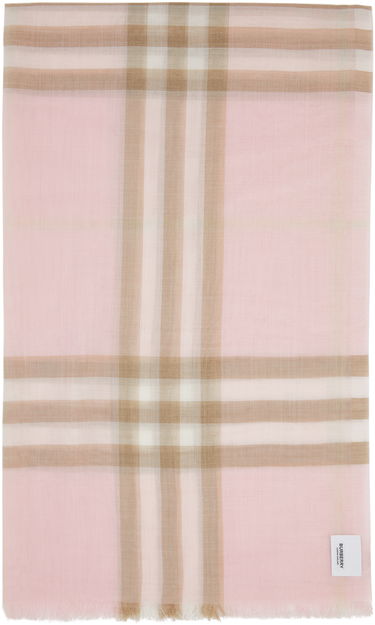 Šál Burberry Gauze Giant Check Scarf Pink Ružová | 8019462, 0