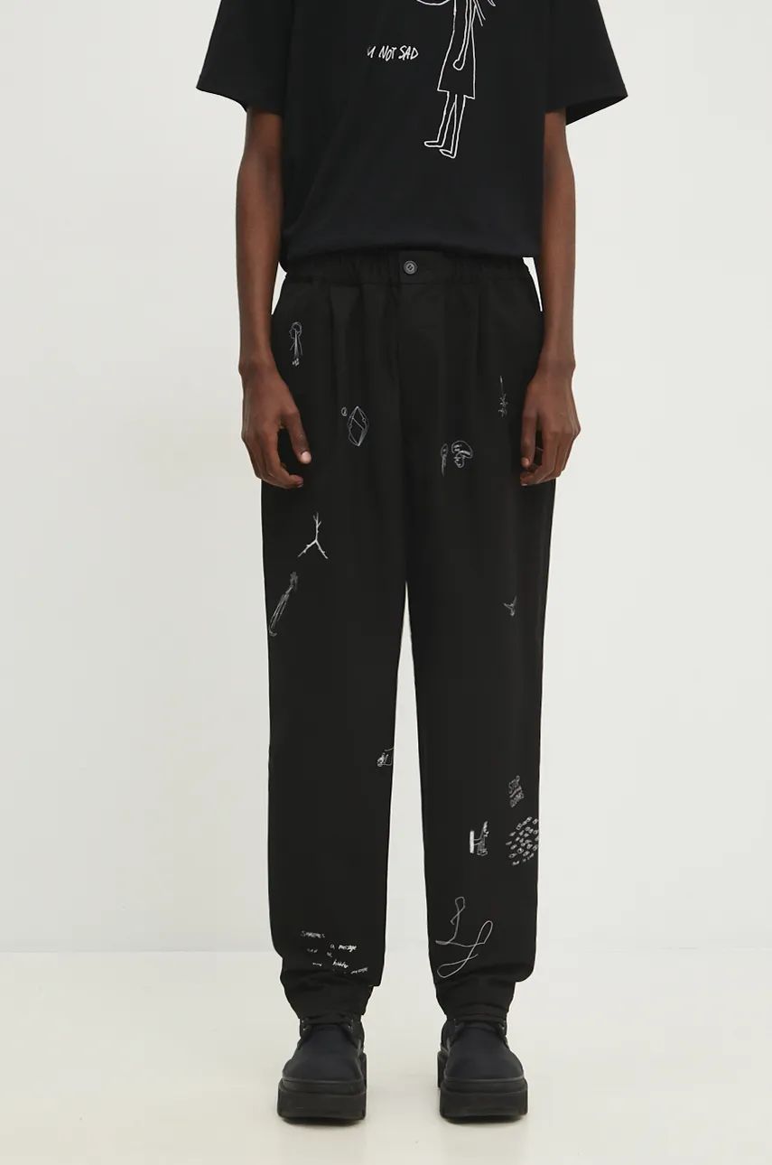 Nohavice UNDERCOVER Straight Leg Trousers Čierna | UC2D4505.2, 0
