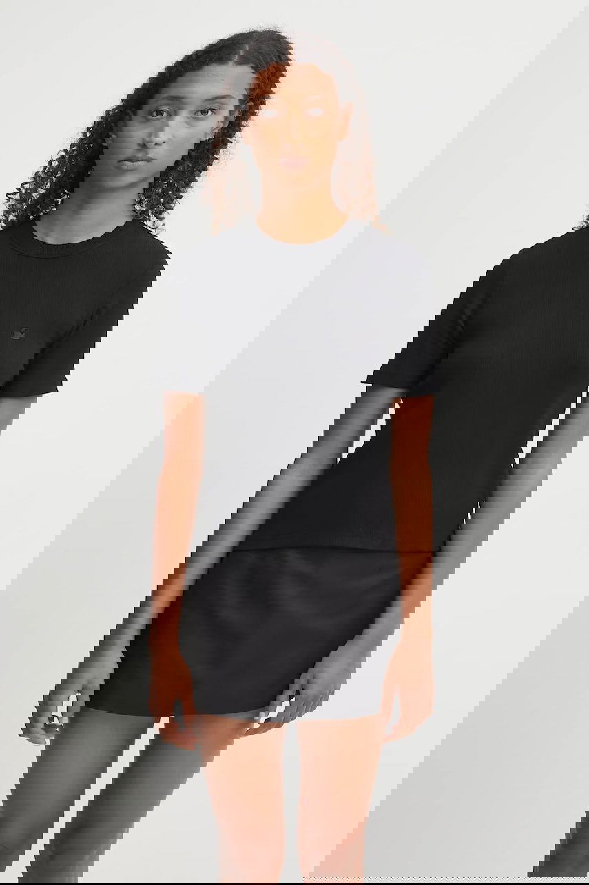 Tričko Carhartt WIP Philipa Ribbed Short Sleeve Fitted T-Shirt Čierna | I035471.89XX, 0