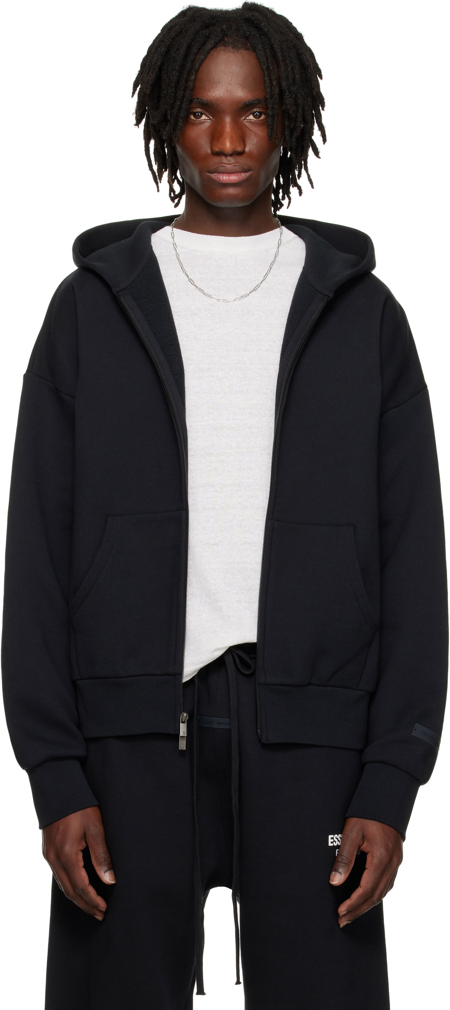 Mikina Fear of God ESSENTIALS Classic Full Zip-Up Hoodie Čierna | 192AS254780F, 0