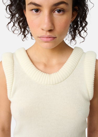 Vesta AXEL ARIGATO Marla Knitted Ribbed Vest with Side Lacing Biela | A3356004, 8